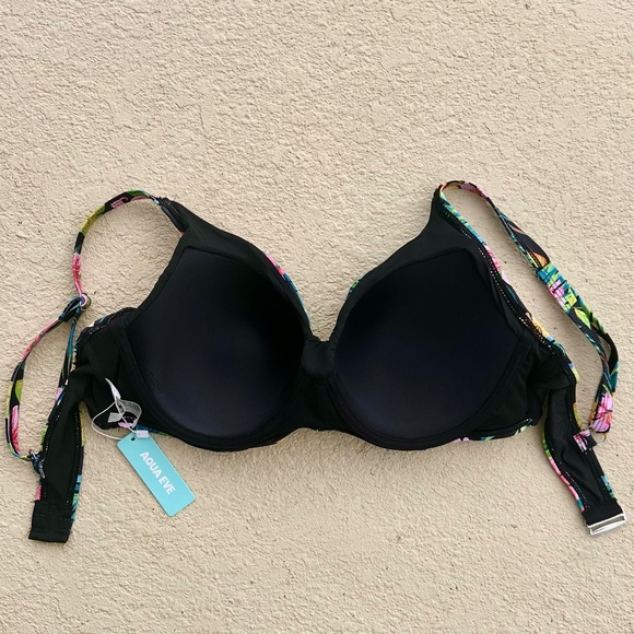 Aqua Eve, Underwire Push Up Bikini Top W/ Butterfly Swim Skorts, Size L - Picture 9 of 13